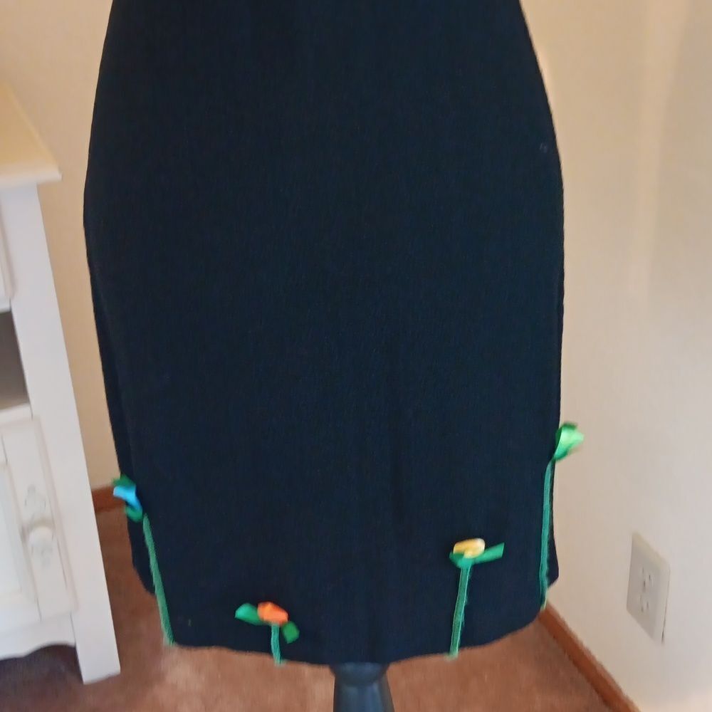 Joseph Ribkoff Knit Dress With Ribbon Flower Embellishments - Picture 3 of 13